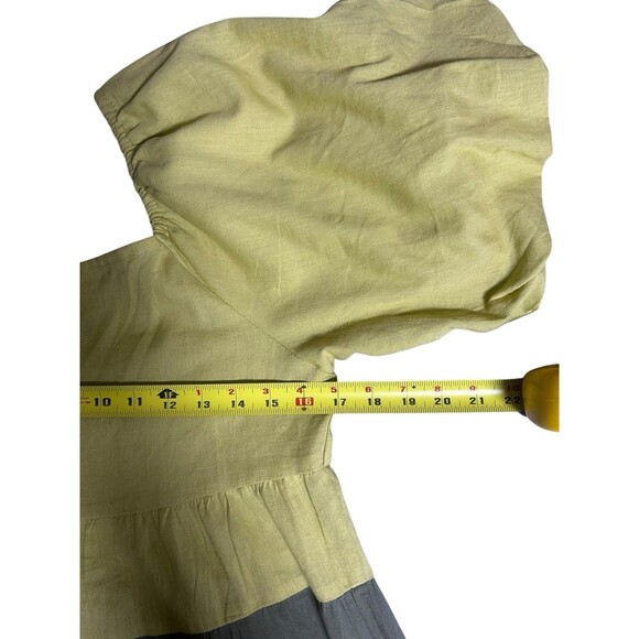 WishingWaves Colorblock Puffed Sleeved Smocked Waist Tiered Maxi Size Medium - Picture 5 of 8